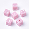 Acrylic Beads, Dice, Pink, 7.5x7.5x7.5mm, Hole: 1.5mm, about 1000pcs/500g