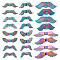 36Pcs 6 Style Alloy Bead, Wing, Rainbow Color, 6.5~10x21~36x3~4.5mm, Hole: 1.2~2mm, 6pcs/style