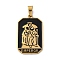 Ion Plating(IP) 304 Stainless Steel Enamel Pendants, Real 18K Gold Plated, Tarot Charm, King, 32x19.5x2mm, Hole: 7.5x4mm