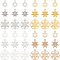 120Pcs 12 Styles Alloy Pendants, Snowflake, Mixed Color, 16~25x11~22x1~1.5mm, Hole: 1.6~2.2mm, 10pcs/style