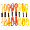 8 Skeins 8 Colors 6-Ply Polyester Embroidery Floss, Cross Stitch Threads, Tassel Embroidery, Gradient Color, Yellow, 2mm, about 8.20 Yards(7.5m)/Skein
