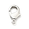 Brass Lobster Claw Clasps, Cadmium Free & Lead Free, Teardrop, Platinum, 27x16x5mm