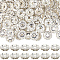 120Pcs Brass Rhinestone Spacer Beads, Grade A, Wavy Edge, Rondelle, Crystal, 12x4mm