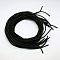 Synthetic Rubber Beading Cord, Round Hollow, Black, 4.0mm, Hole: 1.5mm, about 1.09 yards(1m)/strand