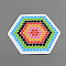 Hexagon DIY Fuse Beads Cardboard Templates, Fit For DIY-S002-14, Colorful, 73x82mm