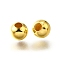 Brass Smooth Round Beads, Seamed Bead Spacers, Golden, 6mm, Hole: 2.5mm