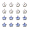 10Pcs 2 Colors Rack Plating Alloy with Rhinestone Pendants, Star, Platinum/Golden, Mixed Color, 20x17x6mm, Hole: 2mm, 5pcs/color