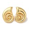 Rack Plating Brass Stud Earrings, Cadmium Free & Lead Free, Long-Lasting Plated, Conch, Real 18K Gold Plated, 24.5x17mm