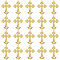 20Pcs Alloy Big Gothic Pendants, Cross, Lead Free & Cadmium Free & Nickel Free, with Rhinestone, Golden, 75x50x7mm, Hole: 3.5mm