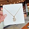 Stainless Steel Cable Chain Necklaces, Rhinestone Pendant Necklaces, Moon, 8.27~19.69 inch(21~50cm)