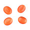 Cat Eye Glass Cabochons, Oval/Rice, Tomato, about 13mm wide, 18mm long, 4mm thick
