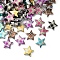 UV Plating Printed Opaque Acrylic Beads, Star with Plaid, Mixed Color, 22x23.5x8mm, Hole: 2.5mm
