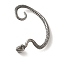 316 Surgical Stainless Steel Cuff Earrings, Snake, Left, Antique Silver, 52x43.5mm