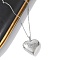 Anti-Tarnish 304 Stainless Steel Heart Locket Pendant Cable Chain Necklaces for Women, Stainless Steel Color, 18.11 inch(46cm), pendants: 29x29x7mm, inner diameter: 20x21mm