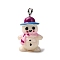 Christmas Opaque Resin Pendants, with Platinum Iron Loop, Snowman, 25x15x10.5mm, Hole: 2mm
