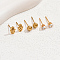 Elegant 18K Gold Plated 3 Pairs Stud Earrings Set for Women, Mixed Shapes