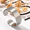 316 Surgical Stainless Steel Open Cuff Rings, Wide Band Rings for Women, Stainless Steel Color, 6mm, Adjustable