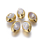 Natural Baroque Pearl Cultured Freshwater Pearl Beads, with Golden Plated Brass Findings, Nuggets, Golden, 28~30x19~21x14~17mm, Hole: 1mm