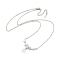 Brass Cable Chain Necklaces, Imitation Round Pearl with Plastic Flower Pendant Necklaces, Platinum, 17.09 inch(434mm)