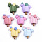 Opaque Resin Cabochons, Cactus, Mixed Color, 25~26x21~22x8mm