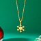 304 Stainless Steel Christmas Pendant Necklaces for Women, Golden, Snowflake, 15.75 inch(40cm), pendant: 16x16mm