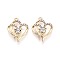 Alloy and Rhinestone Pendants, Heart, Golden, 23.5x18x4.5mm, Hole: 1.6mm