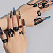 10Pcs Halloween Adjustable Alloy Finger Cuff Rings Sets, Stackable Rings, Black, 7~38mm, Inner Diameter: 18mm