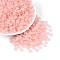 Transparent Colours Glass Seed Beads, Rondelle, Round Hole, Misty Rose, 6~6.5x3mm, Hole: 1.2~1.4mm, about 2500pcs/pound