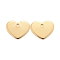 201 Stainless Steel Charms, Heart, Real 24k Gold Plated, 10x12.5x0.8mm, Hole: 1.3mm