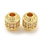 Rack Plating Brass Micro Pave Clear Cubic Zirconia Beads, Long-Lasting Plated, Lead Free & Cadmium Free, Column, Real 18K Gold Plated, 8.5x7.5mm, Hole: 2.7mm