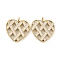 316 Surgical Stainless Steel Enamel Pendants, Heart Charm, Golden, White, 17x16x3mm, Hole: 1.8mm
