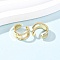 C-Shaped Brass Cuff Earrings, Long-Lasting Plated, Rack Plating, Cadmium Free & Lead Free, Real 18K Gold Plated, 12x12.5x5.5mm