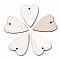 Unfinished Natural Poplar Wood Pendants, Laser Cut Wood Shapes, Undyed, Heart, Antique White, 24.5x18x1.5mm, Hole: 1.6mm