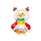 Christmas Duck Theme Opaque Resin Cabochons, Elk, 32x22.5x8.5mm