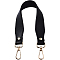 1Pc PU Leather Bag Handles, with Alloy Lobster Clasp, for Bag Straps Replacement Accessories, Light Gold, Black, 36.5x3x0.35cm