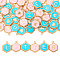 52Pcs 2 Colors Alloy Enamel Pendants, Hexagon with Letter A~Z Charms, Mixed Color, 20x15.5x2mm, Hole: 1.5mm, 26pcs/color
