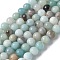Natural Flower Amazonite Beads Strands, Round, 6mm, about 65 pcs/strand, 15.5 inch