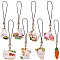 Alloy Enamel Pendants Mobile Strap, with Nylon Cord, Mixed Color, 9.2~11.5cm, 8pcs/set