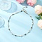 Natural Malaysia Jade Necklaces, with Shell Pearl Bead, Black, 16.89 inch(42.9cm)