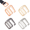 8Pcs 4 Style Alloy Slider Buckles, 9-Shaped Adjustable Buckle Fasteners, for Strap Leathercraft Bag Belt, Mixed Color, 39.5~40x38.5x2.5~3mm, 2pcs/style