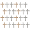 24Pcs 3 Colors Alloy Rhinestone Pendants, Cross, Mixed Color, 34.5x25x4.5mm, Hole: 2.2mm, 8pcs/color