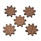 Walnut Wood Cabochons, Gear, Camel, 23.5x2mm