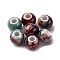 Handmade Porcelain Beads, Round, Dark Red, 6~7x5~6mm, Hole: 2mm