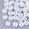 Opaque Resin Imitation Pearl Bead Caps, Multi-Petal, Flower, White, 10x10x2.5mm, Hole: 1.2mm