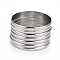 Fashion 201 Stainless Steel Bangle Sets, Stainless Steel Color, 2-1/8 inch(5.5cm), 7pcs/set