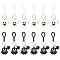 12Pcs 2 Colors Halloween Theme Cute Cartoon PVC Ghost Pendant Keychain with Bell Charm, with Iron Findings, Mixed Color, 11.6cm, 6pcs/color