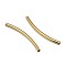 Eco-Friendly Brass Curved Tube Beads, Curved Tube Noodle Beads, Lead Free & Nickel Free & Cadmium Free, Real 18K Gold Plated, 30x2mm, Hole: 1.5mm