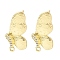 Brass Micro Pave Clear Cubic Zirconia Stud Earring Findings, Real 14K Gold Plated, Butterfly, 23x15mm, Hole: 1.6mm, Pin: 1mm