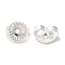 Brass Earring Nuts, Lead Free & Cadmium Free, Flower, 925 Sterling Silver Plated, 6x3.5mm, Hole: 1mm