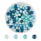 200Pcsg Ocean Mix Pearlized Glass Pearl Beads, Round, Blue, 6mm, Hole: 1mm